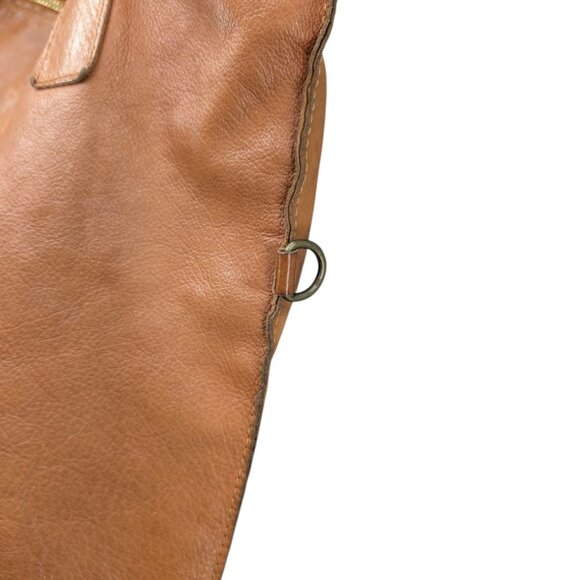 Nina Kendosa Paris Leather Tote Camel Brown Unstructured Shouldered Bag 16" - Picture 13 of 15